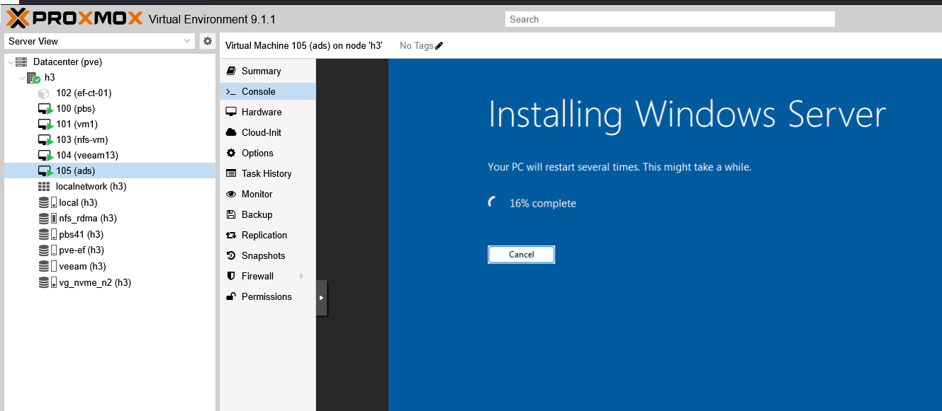 Windows Server 2025 on PVE
