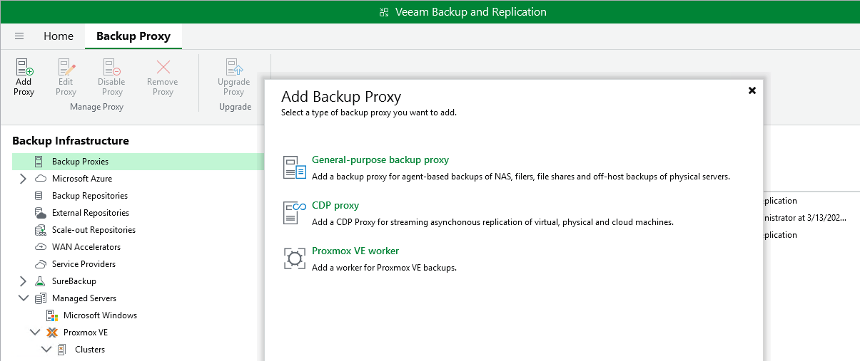 VBR - add backup proxy
