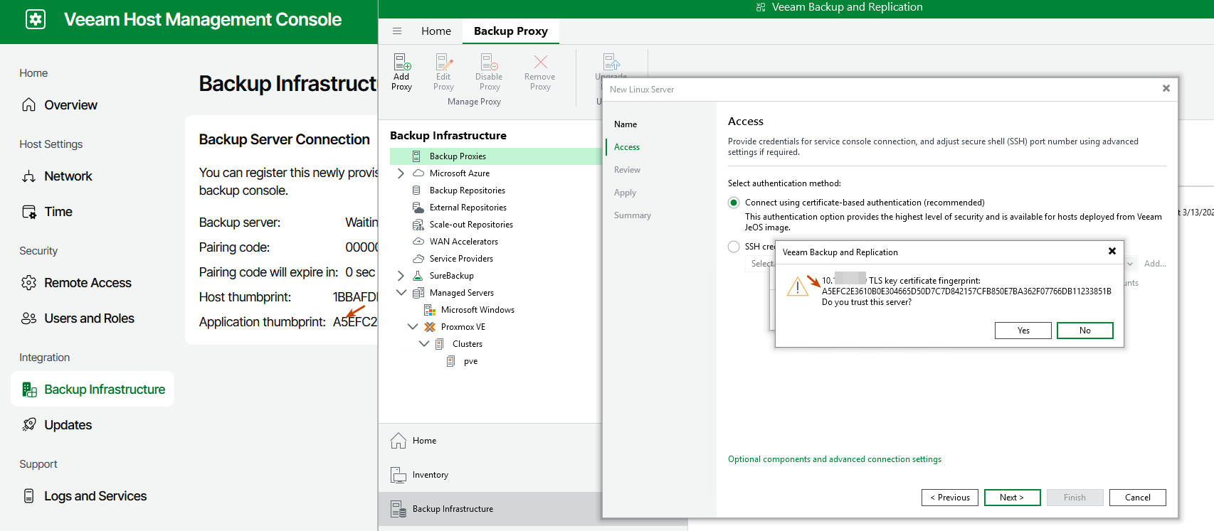 Add VIA as standard backup proxy