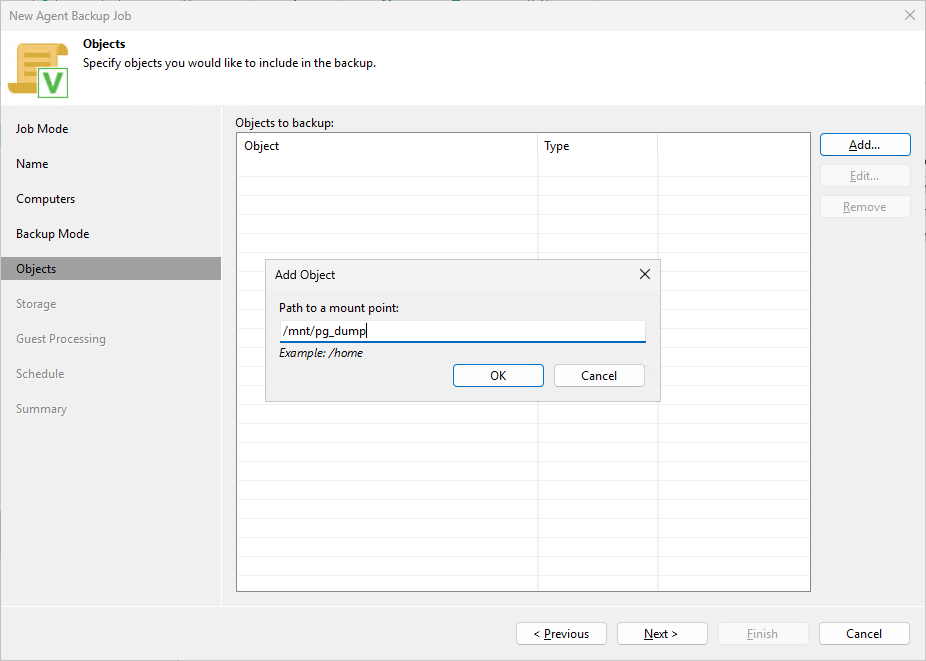 Backup DB dump directory