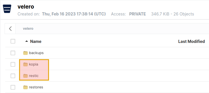 File backup in S3 repository