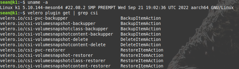 Velero on ARM64 with AWS and CSI plugin