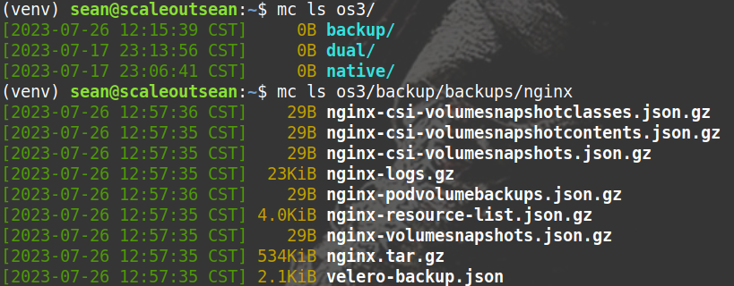 ONTAP S3 bucket data from Velero