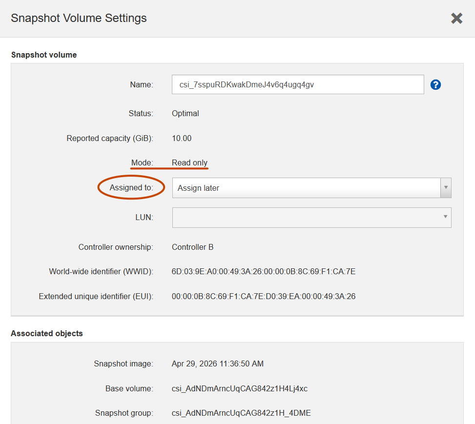 Linked Clone of IBM Block CSI volume