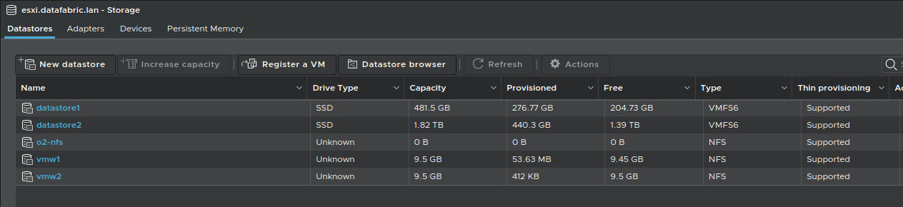 Mount NFS shares in ESXi