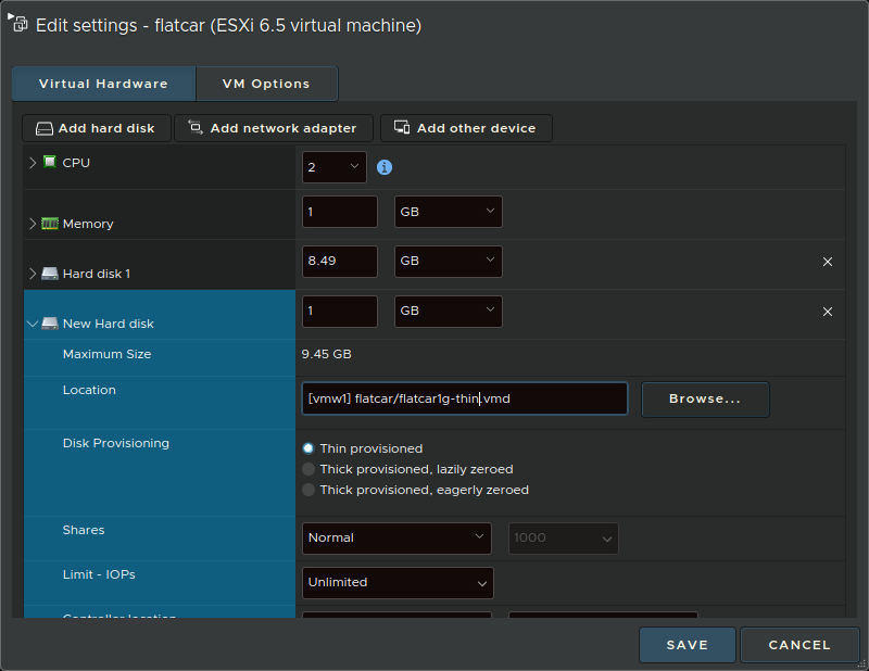 Create a VM with data disk on one of NFS shares