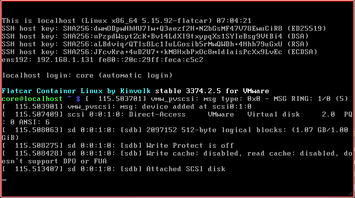 Ensure VM is running and /dev/sdb is usable