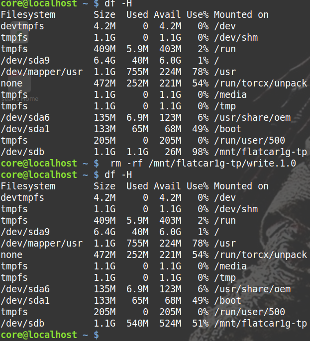 Remove 50% of data and confirm no rethinning has happened