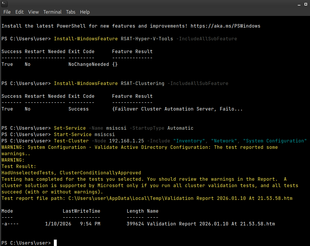 Test workgroup style Hyper-V deployment